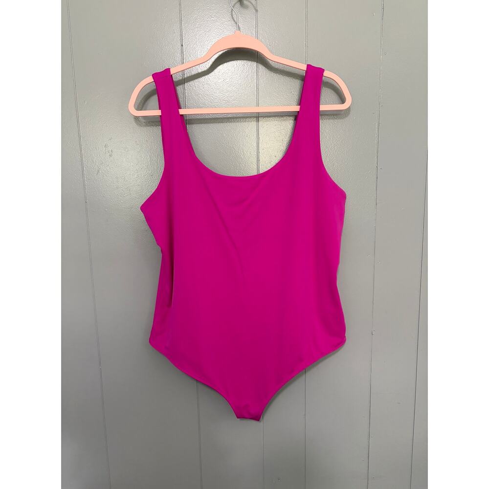 NEW Express Fuchsia Pink Body Contour Scoop-neck Sleeveless Bodysuit XL